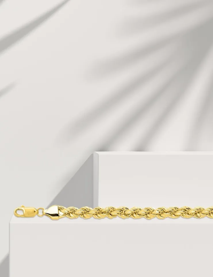 Bracelet Chaîne corde en or jaune 375 ‰ SO OR