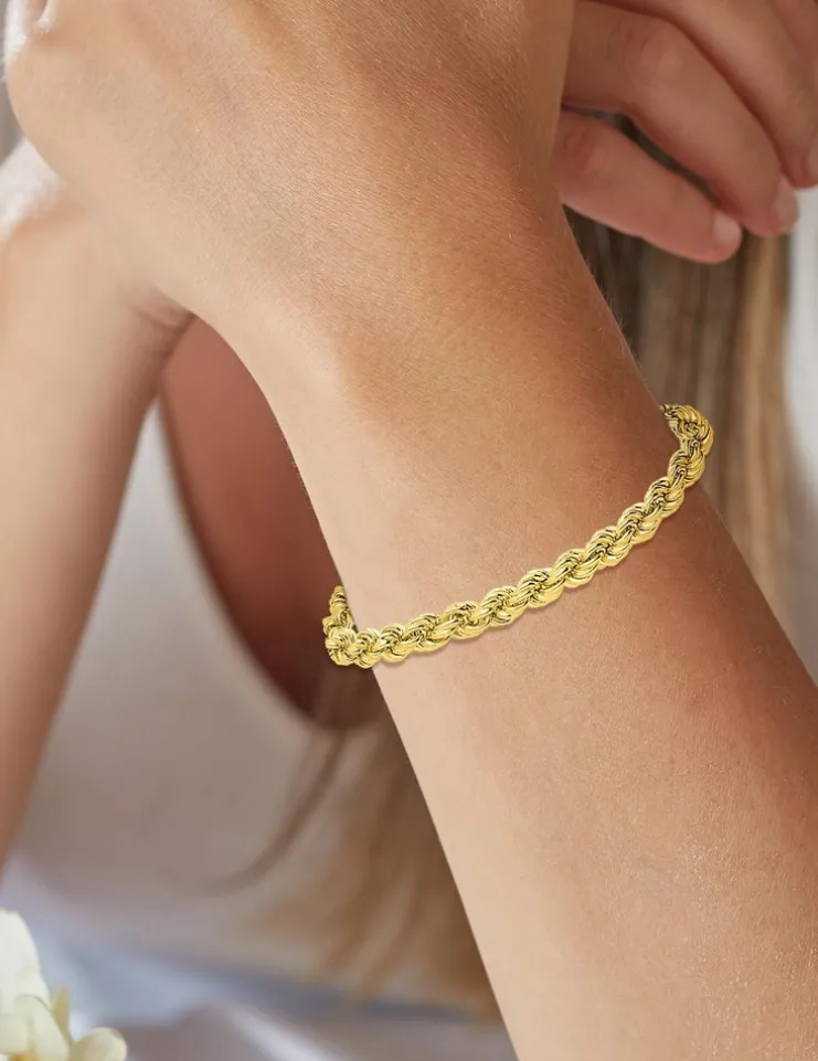 Bracelet Chaîne corde en or jaune 375 ‰ SO OR