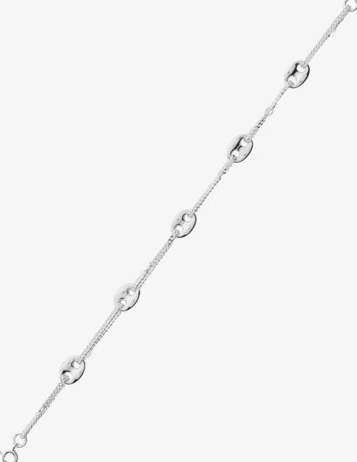 Bracelet chaîne et grains de café argent 925‰ rhodié SO OR