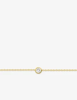 Bracelet chaîne forçat plaqué or et oxyde de zirconium serti clos SO OR