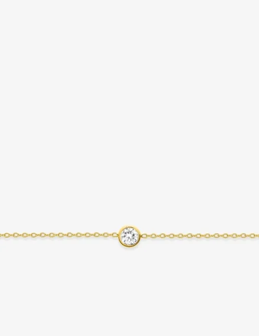 Bracelet chaîne forçat plaqué or et oxyde de zirconium serti clos SO OR