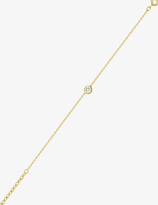 Bracelet chaîne forçat plaqué or et oxyde de zirconium serti clos SO OR