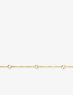 Bracelet chaîne forçat plaqué or et oxydes de zirconium sertis clos SO OR