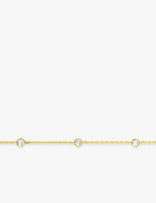 Bracelet chaîne forçat plaqué or et oxydes de zirconium sertis clos SO OR