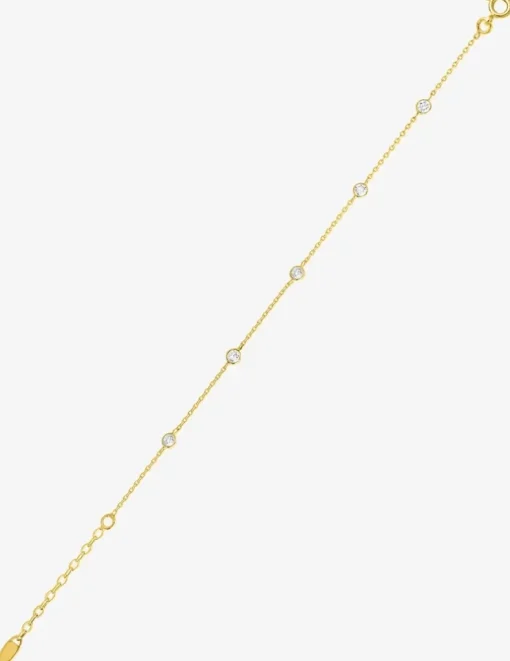 Bracelet chaîne forçat plaqué or et oxydes de zirconium sertis clos SO OR