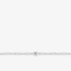 Bracelet chaîne forçat rectangle argent 925‰ rhodié et oxyde de zirconium serti griffes SO OR