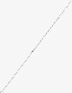 Bracelet chaîne forçat rectangle argent 925‰ rhodié et oxyde de zirconium serti griffes SO OR