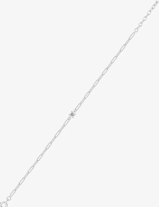 Bracelet chaîne forçat rectangle argent 925‰ rhodié et oxyde de zirconium serti griffes SO OR