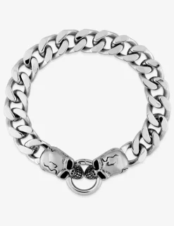 Bracelet chaîne gourmette et têtes de mort SO OR