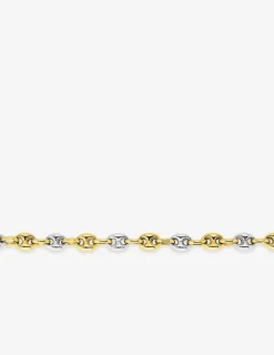 Bracelet Chaîne grain de café bicolore or 375 ‰ SO OR
