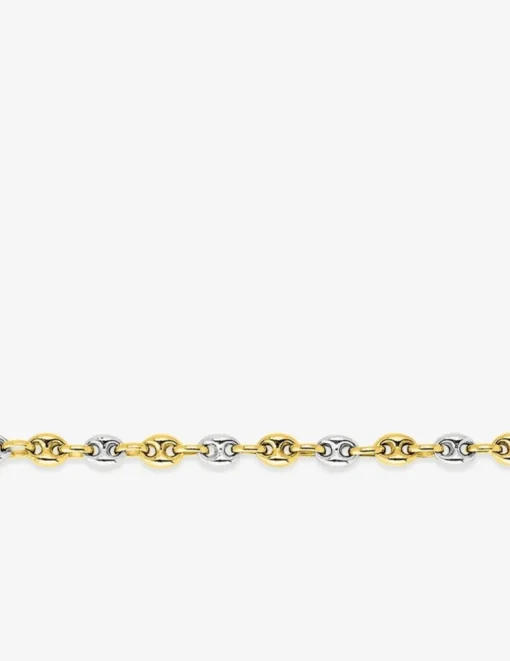 Bracelet Chaîne grain de café bicolore or 375 ‰ SO OR