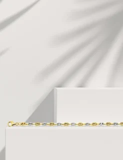 Bracelet Chaîne grain de café bicolore or 375 ‰ SO OR