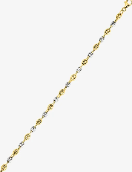 Bracelet Chaîne grain de café bicolore or 375 ‰ SO OR