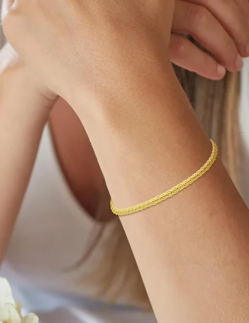 Bracelet Chaîne maille S en or jaune 375 ‰ SO OR