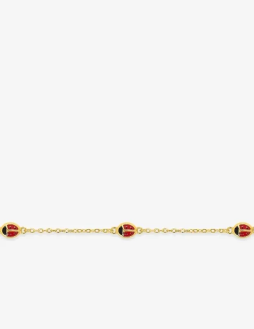 Bracelet coccinelles plaqué or et laque SO OR