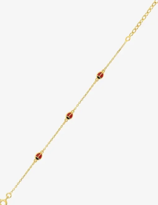 Bracelet coccinelles plaqué or et laque SO OR