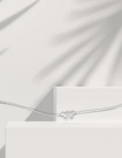 Bracelet coeurs en argent 925 ‰ rhodié SO OR