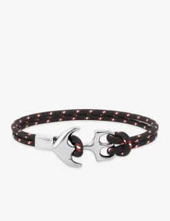 Bracelet cordon acier gris ancre fantaisie SO OR