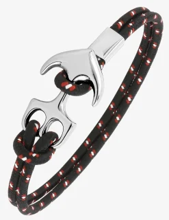 Bracelet cordon acier gris ancre fantaisie SO OR