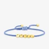 Bracelet cordon bleu acier cuivre doré SO OR