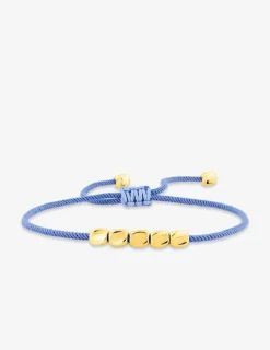 Bracelet cordon bleu acier cuivre doré SO OR
