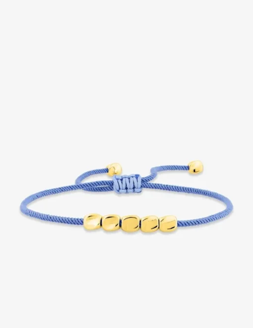 Bracelet cordon bleu acier cuivre doré SO OR