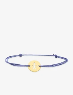Bracelet cordon bleu motif garçon en or jaune 375 ‰ SO OR