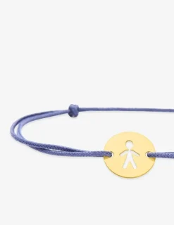 Bracelet cordon bleu motif garçon en or jaune 375 ‰ SO OR