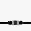 Bracelet cordon cuir et acier SO OR