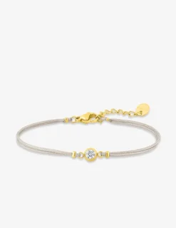 Bracelet cordon en acier doré avec pierre synthétique SO OR