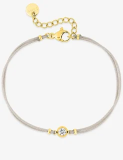 Bracelet cordon en acier doré avec pierre synthétique SO OR