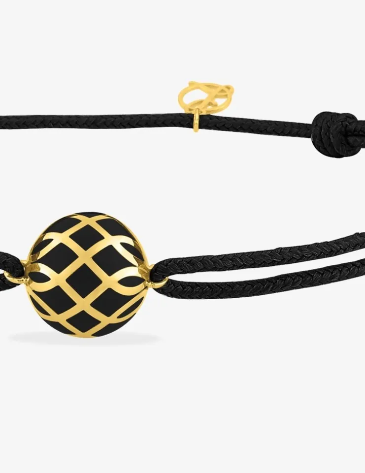Bracelet cordon Mélodie Or jaune 375‰ et laque noir de Jais SO OR