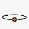 Bracelet cordon noir Harmonie jeton Or rose 375‰ et laque noir de Jais SO OR