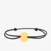 Bracelet cordon noir motif or jaune 375 ‰ SO OR