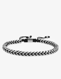 Bracelet cordon nylon noir et acier SO OR