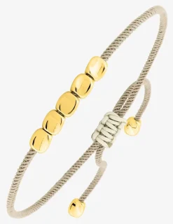 Bracelet cordon perles acier doré fantaisie SO OR