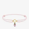 Bracelet cordon rose coccinelle or jaune 750‰ SO OR