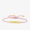 Bracelet cordon rose et cuivre doré SO OR