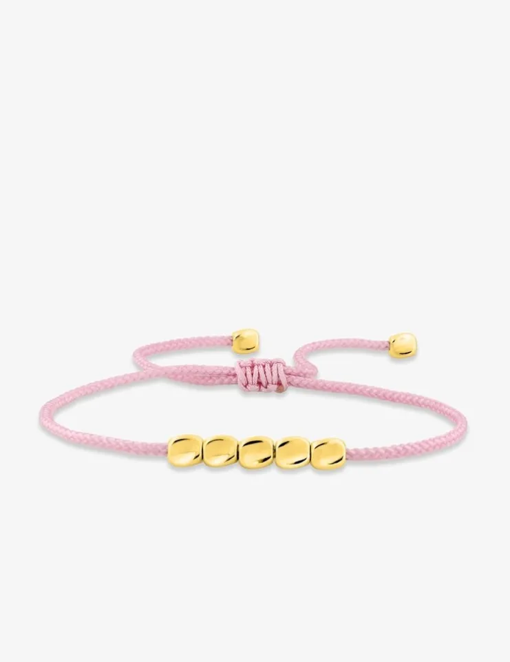 Bracelet cordon rose et cuivre doré SO OR