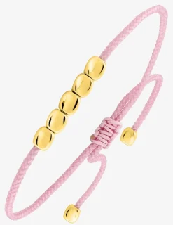 Bracelet cordon rose et cuivre doré SO OR