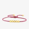 Bracelet cordon rose foncé et cuivre doré SO OR