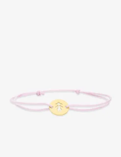 Bracelet cordon rose motif fille en or jaune 375 ‰ SO OR