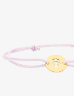 Bracelet cordon rose motif fille en or jaune 375 ‰ SO OR
