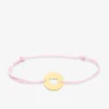 Bracelet cordon rose motif cœur en or jaune 375 ‰ SO OR