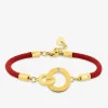 Bracelet cordon rouge et acier doré SO OR