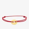 Bracelet cordon rouge motif or jaune 375 ‰ SO OR