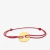 Bracelet cordon rouge motif or jaune 375 ‰ SO OR