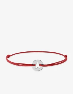 Bracelet cordon rouge motif étoile argent 925‰ rhodié SO OR