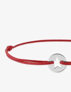 Bracelet cordon rouge motif étoile argent 925‰ rhodié SO OR