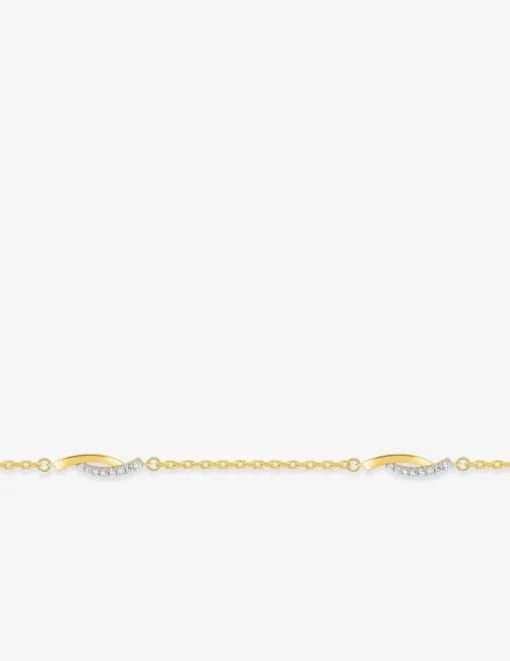 Bracelet courbes plaqué or, rhodium et oxydes de zirconium SO OR